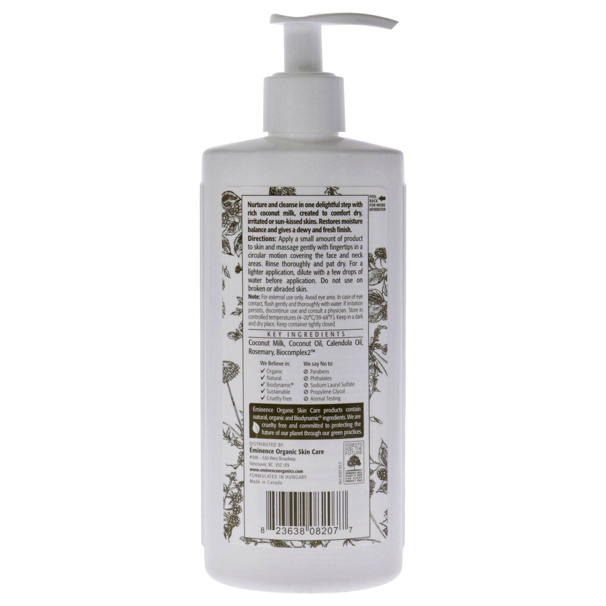 Coconut Milk Cleanser by Eminence for Unisex - 8.4 oz Cleanser - Saeyu