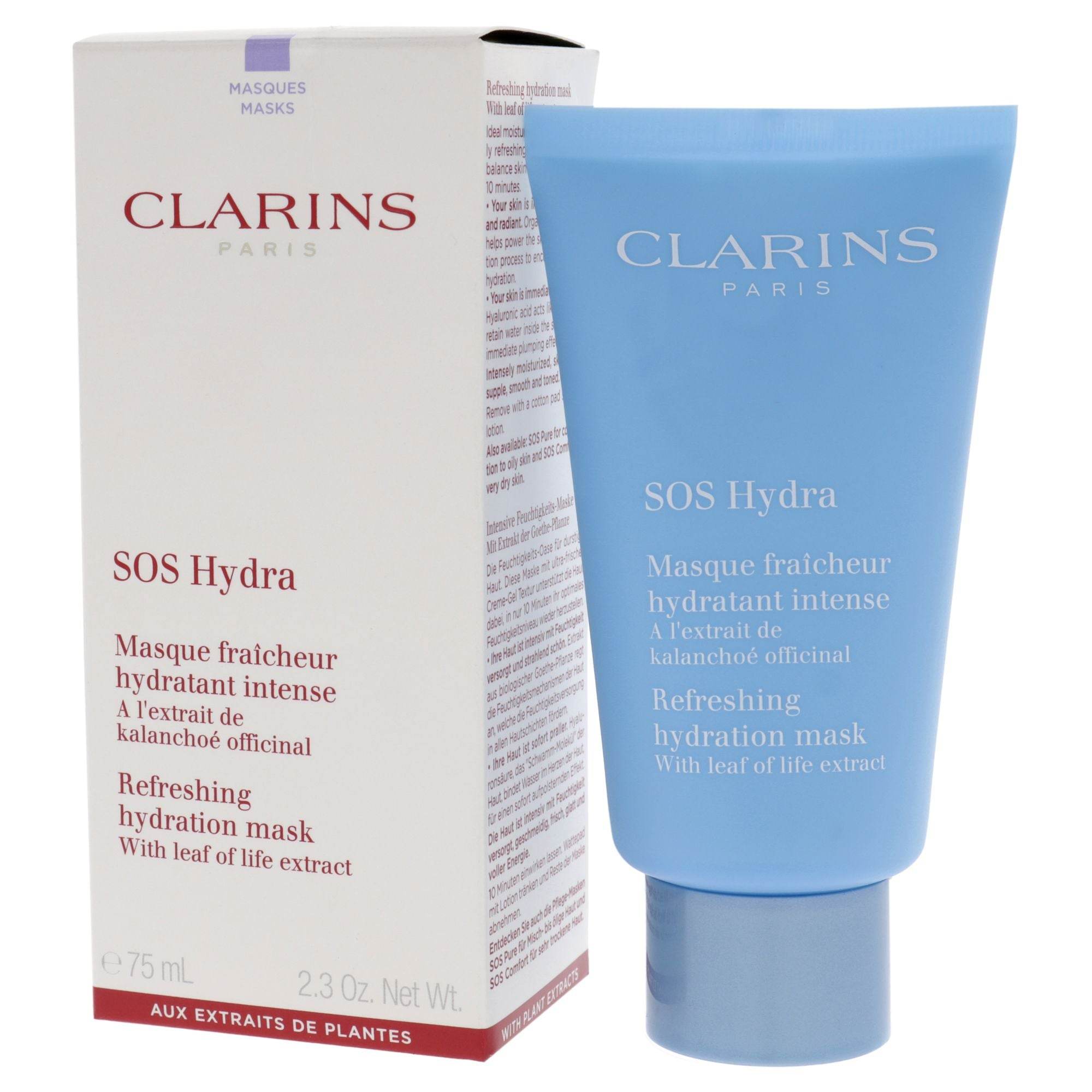 SOS Hydra Refreshing Hydration Mask by Clarins for Women - 2.3 oz Mask