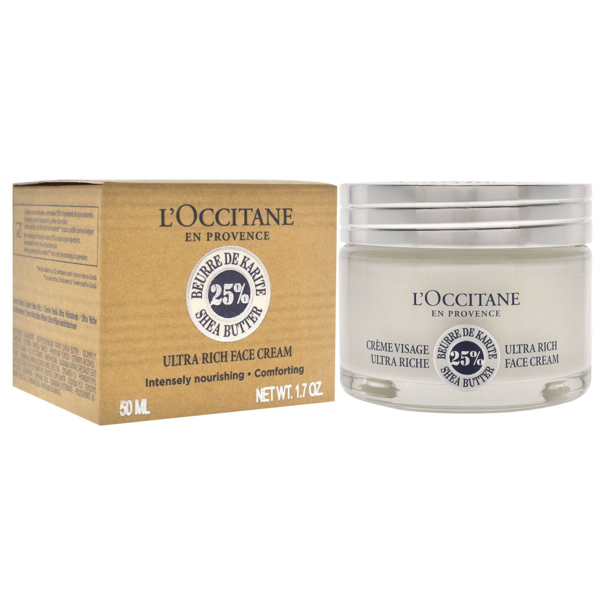 Shea Butter Ultra Rich Face Cream by L'Occitane for Unisex - 1.7 oz Face Cream