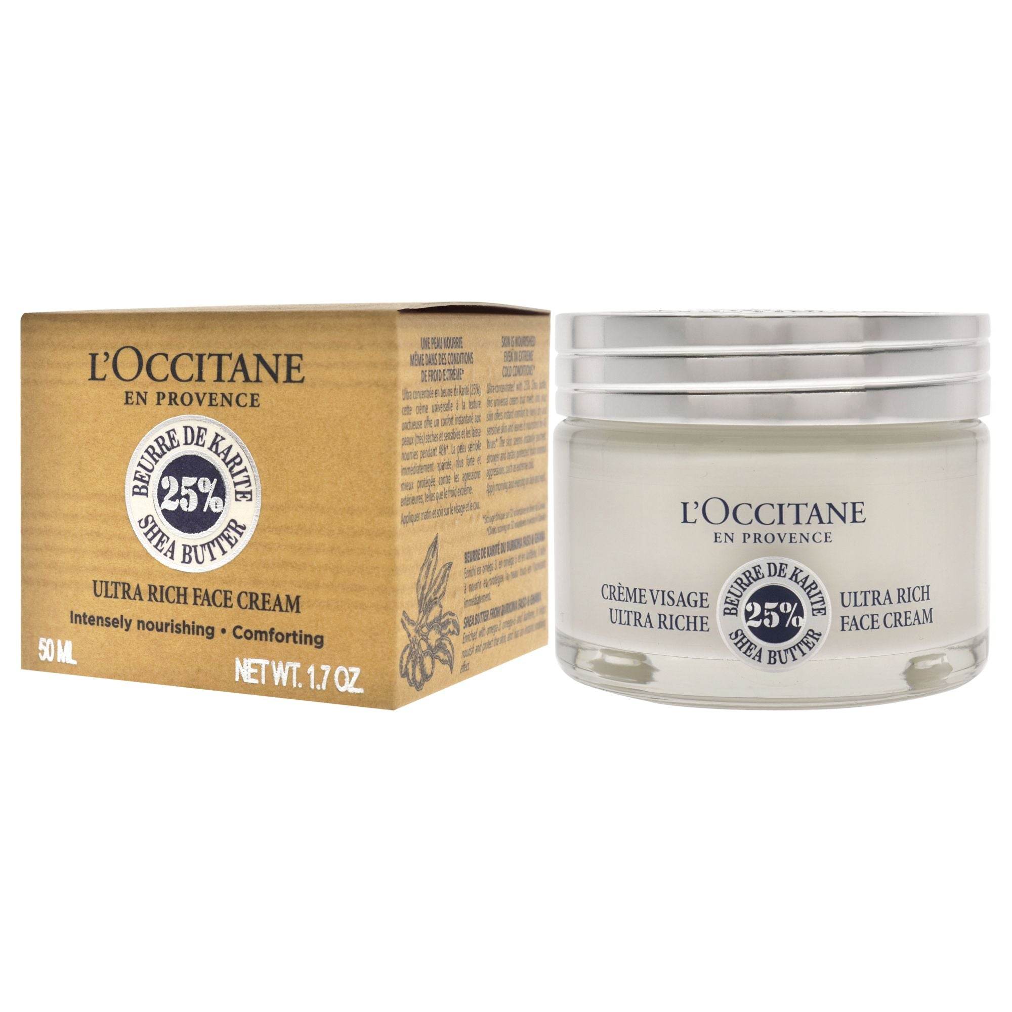 Shea Butter Ultra Rich Face Cream by L'Occitane for Unisex - 1.7 oz Face Cream