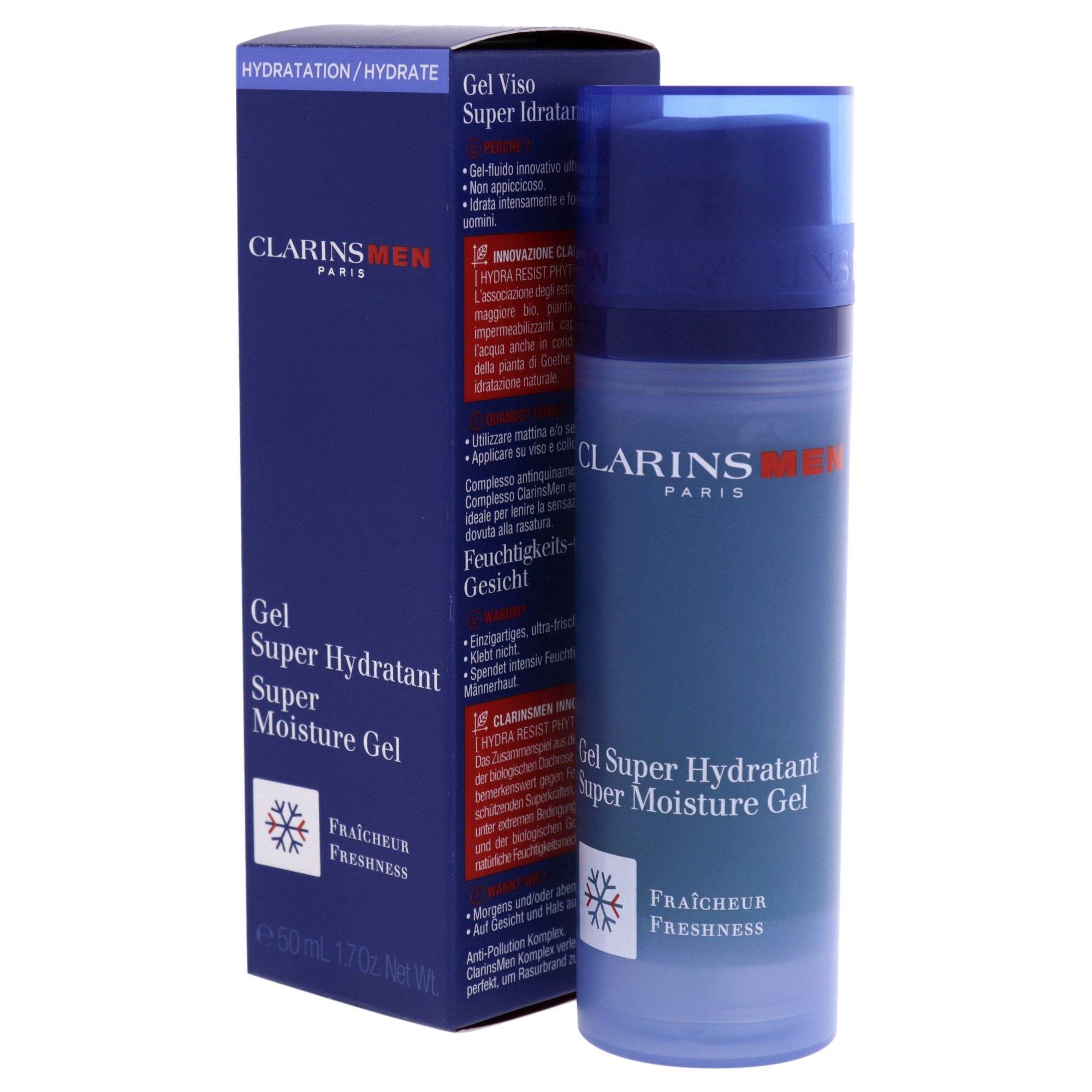 Men Super Moisture Gel by Clarins for Men - 1.7 oz Gel