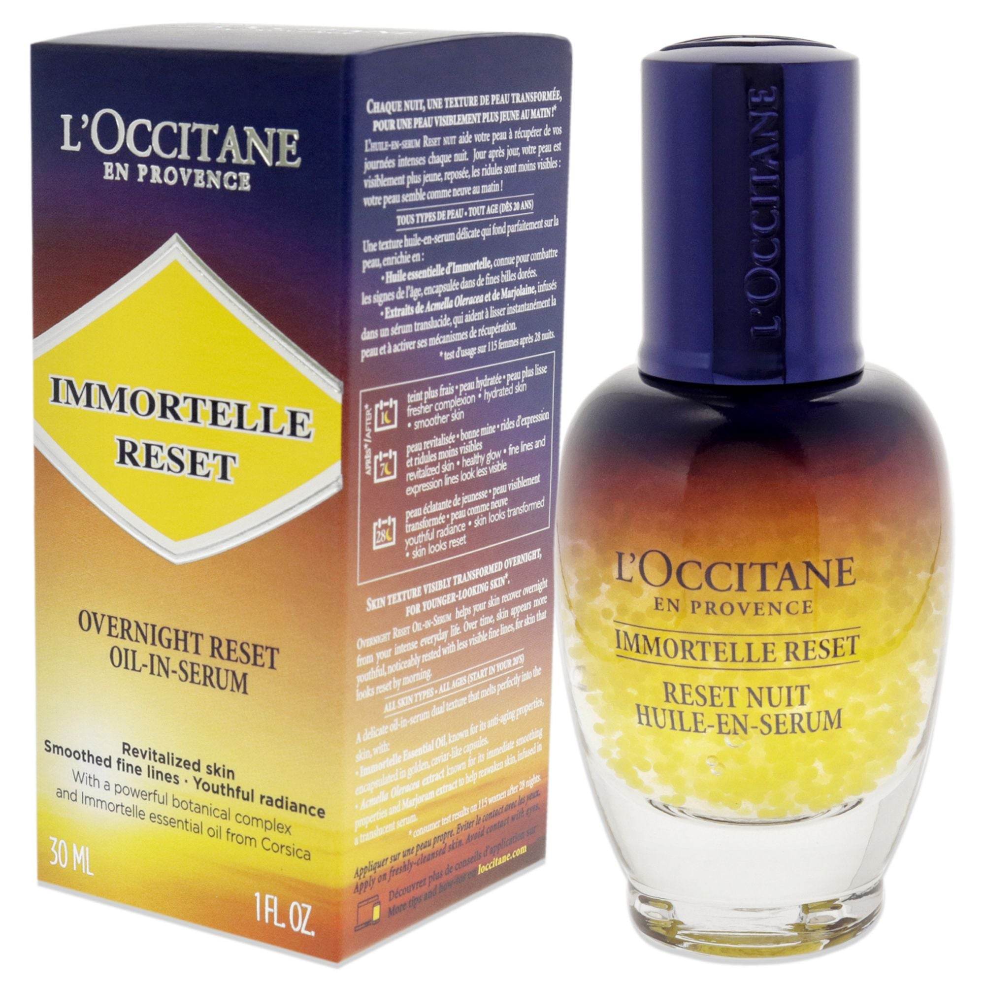 Immortelle Reset Overnight Oil-In Serum by L'Occitane for Women - 1 oz Serum